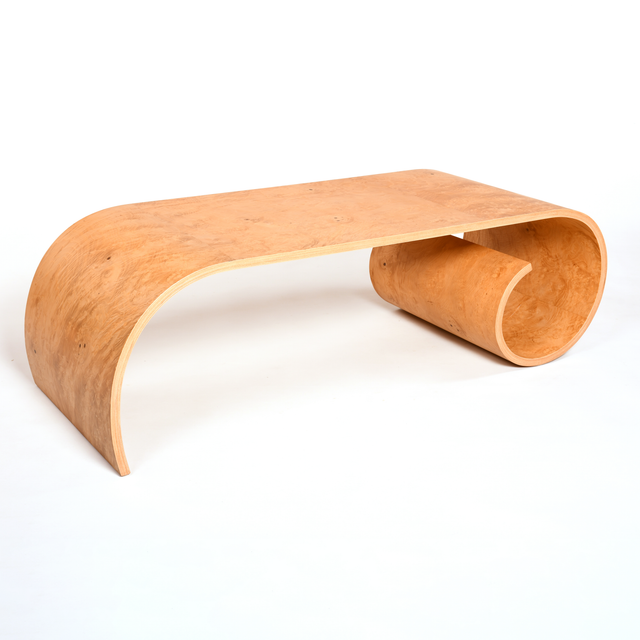 20e anniversaire table Toboggan<br> loupe de frêne huilé