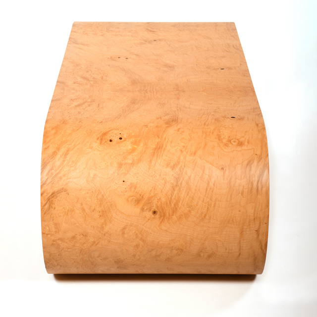 20e anniversaire table Toboggan<br> loupe de frêne huilé