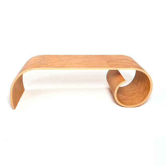 20e anniversaire table Toboggan<br> loupe de frêne huilé